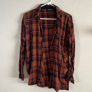 Topshop plaid button down shirt.